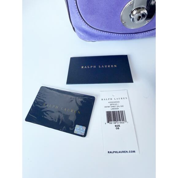 Ralph Lauren Ricky Suede Drawstring Bucket Bag Lavender Purple - Picture 14 of 16